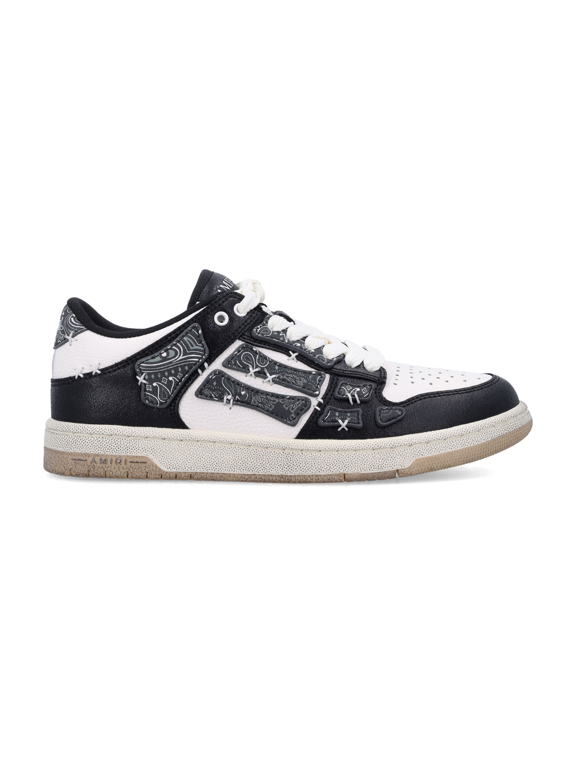 AMIRI skel Top Black Low Top Sneakers With Logo Patch On The Tongue And Logo Lettering On The Heel In Leather Man